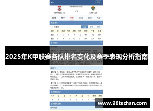 2025年K甲联赛各队排名变化及赛季表现分析指南